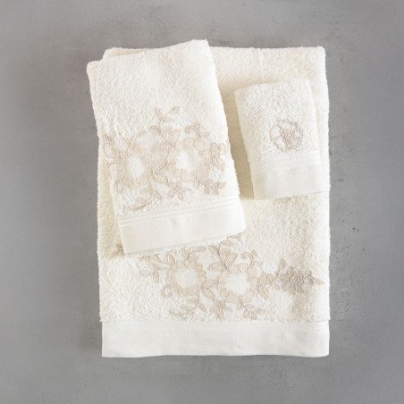 Σετ Πετσέτες 3 Τεμαχίων Rythmos Rhea Εκρου 30x50,50x90,80x150