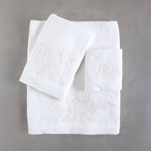 Σετ Πετσέτες 3 Τεμαχίων Rythmos Rhea Λευκο...