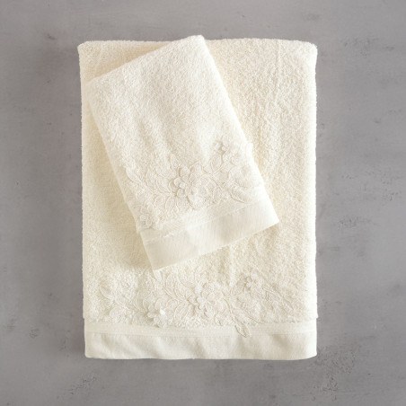 Σετ Πετσέτες 3 Τεμαχίων Rythmos Hemera Εκρου Εκρου 30x50,50x90,80x150