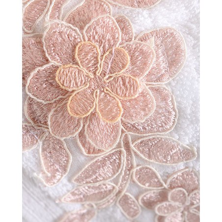 Σετ Πετσέτες 3 Τεμαχίων Rythmos Hemera Λευκο Ροζ 30x50,50x90,80x150