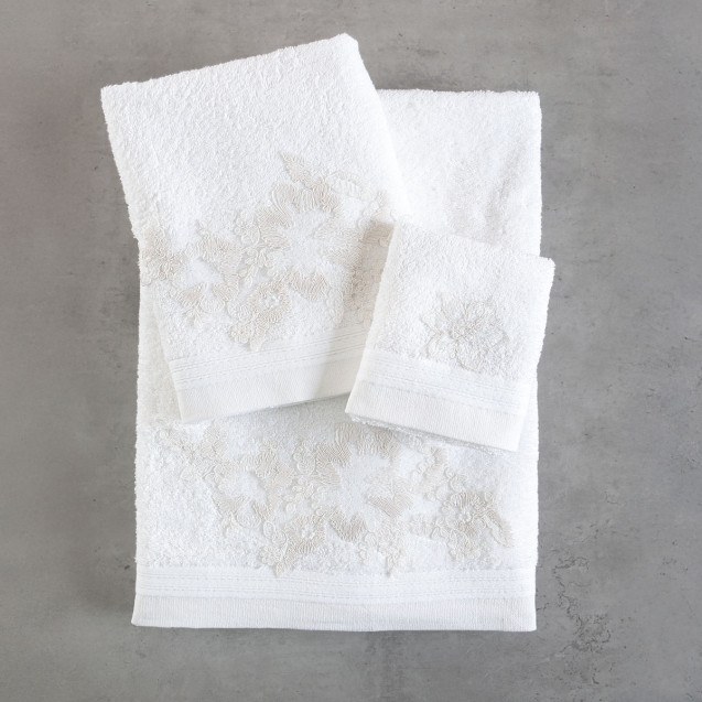 Σετ Πετσέτες 3 Τεμαχίων Rythmos Electra Λευκο...