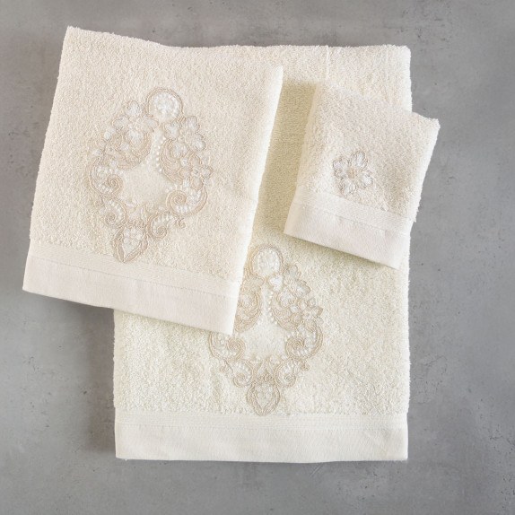 Σετ Πετσέτες 3 Τεμαχίων Rythmos Cybele Εκρου...