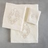 Σετ Πετσέτες 3 Τεμαχίων Rythmos Cybele Εκρου 30x50,50x90,80x150