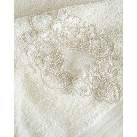 Σετ Πετσέτες 3 Τεμαχίων Rythmos Cybele Εκρου 30x50,50x90,80x150