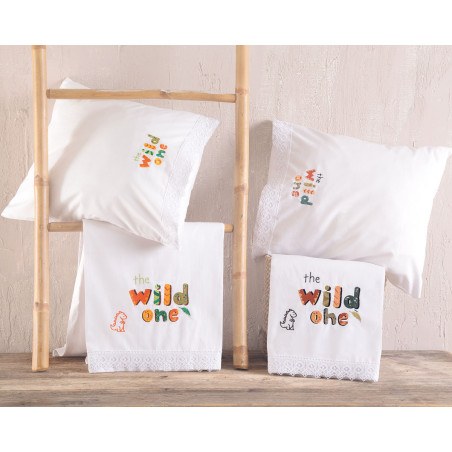 Σετ Σεντόνια Κούνιας 3 Τεμαχίων Rythmos Wild Baby Πορτοκαλι 100x160