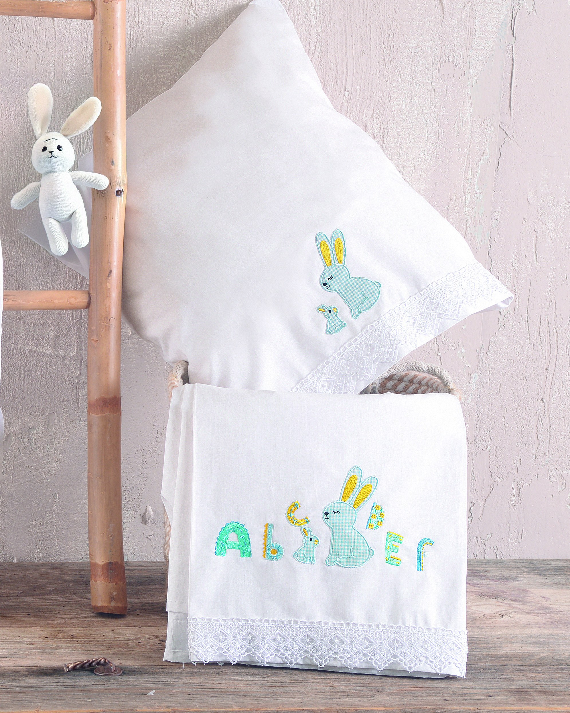 Σετ Σεντόνια Κούνιας 3 Τεμαχίων Rythmos Miffy Σιελ 100x160