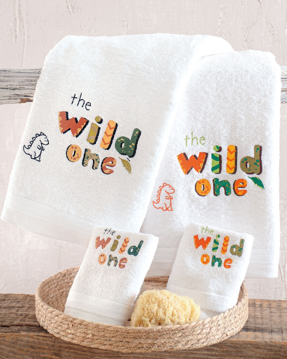 Rythmos Σετ Παιδικές Πετσέτες 2 Τεμαχίων Rythmos Wild Baby Πορτοκαλι 30x50,70x140