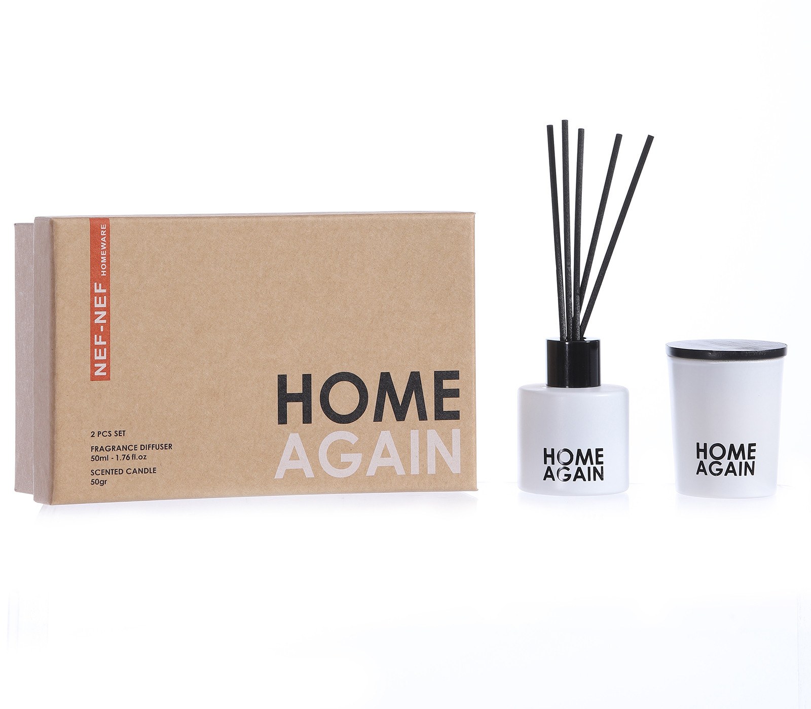 Nef - Nef Αρωματικό Χώρου Nef-Nef Me Στικς Home Again White 70gr+50ml