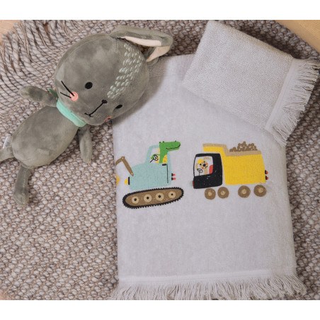 Σετ Παιδικές Πετσέτες 2 Τεμαχίων Nef-Nef  Fun At Work Grey 30x50,70x140