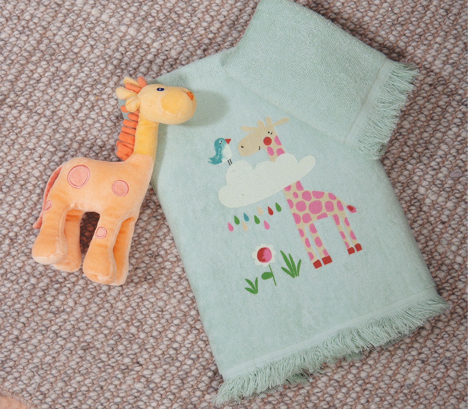 Σετ Παιδικές Πετσέτες 2 Τεμαχίων Nef-Nef  Sky Is A Zoo Mint 30x50,70x140