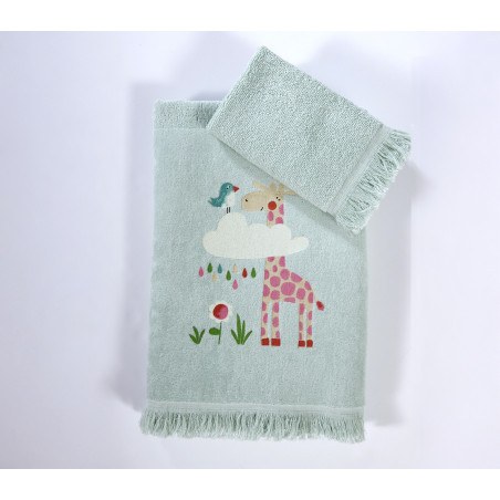 Σετ Παιδικές Πετσέτες 2 Τεμαχίων Nef-Nef  Sky Is A Zoo Mint 30x50,70x140