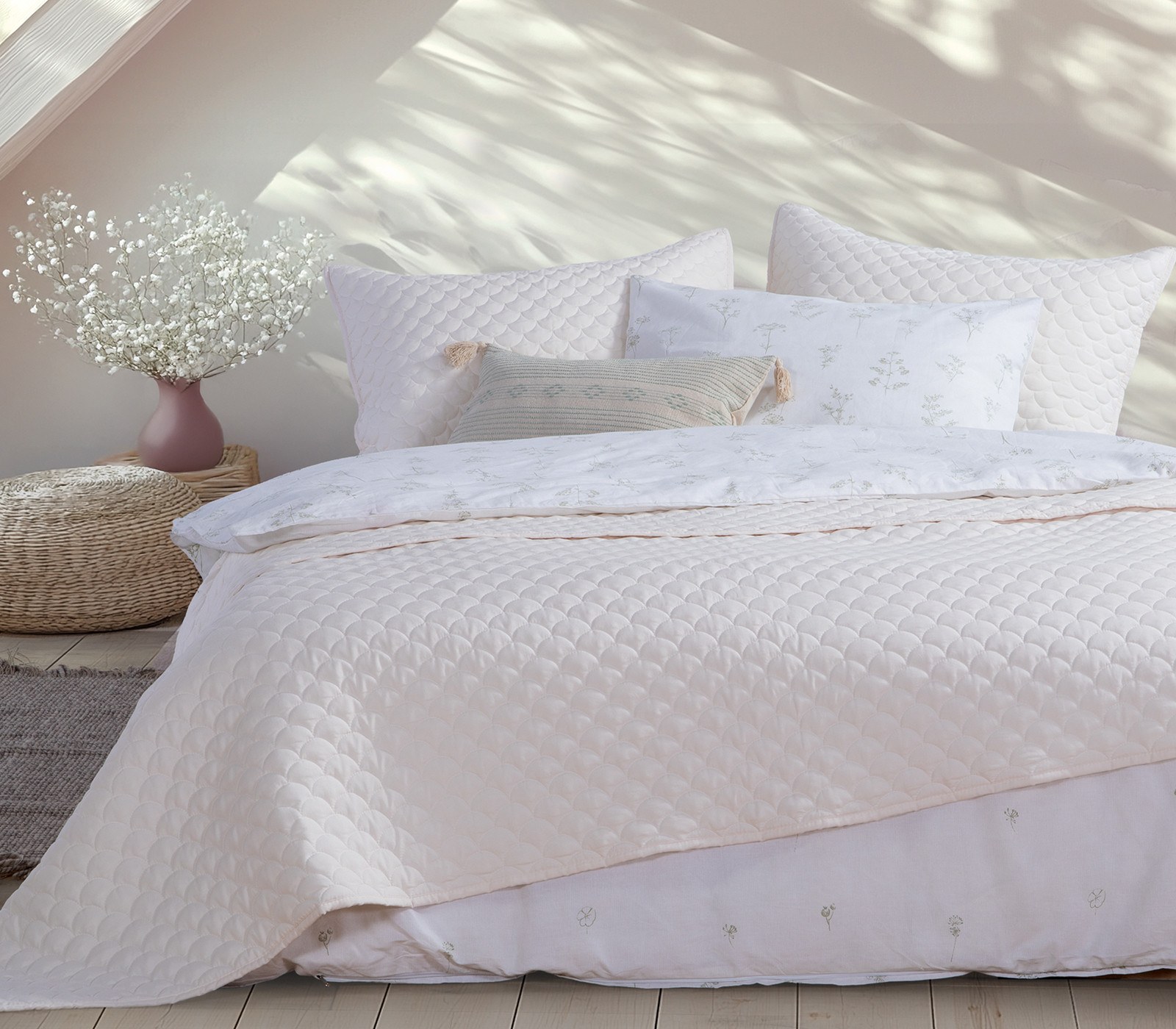 Κουβερλί Μονό Nef-Nef Scofield Ecru 180x240