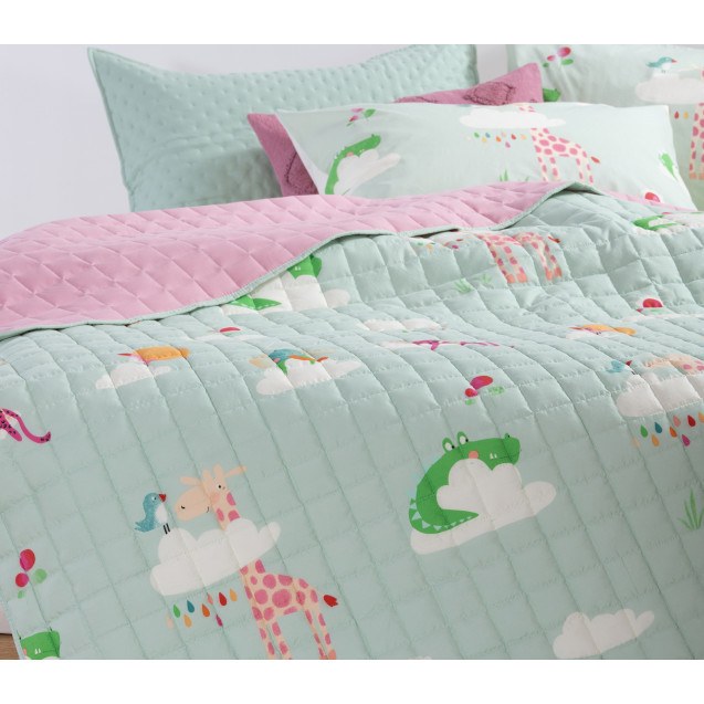 Παιδικό Κουβερλί Μονό Nef-Nef Sky Is A Zoo Mint...