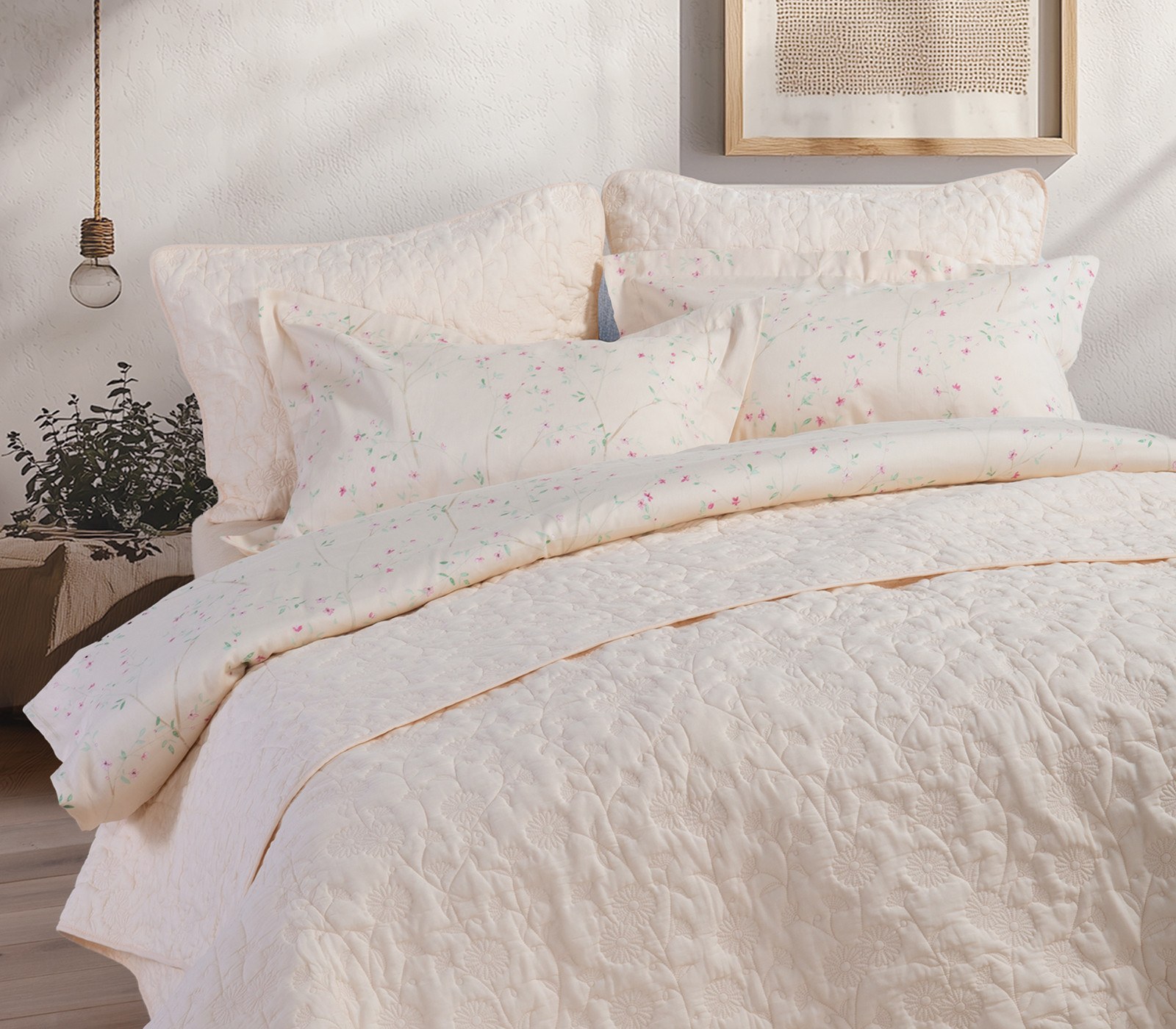 Κουβερλί Υπέρδιπλο Nef-Nef Zinovia Vanilla 230x240