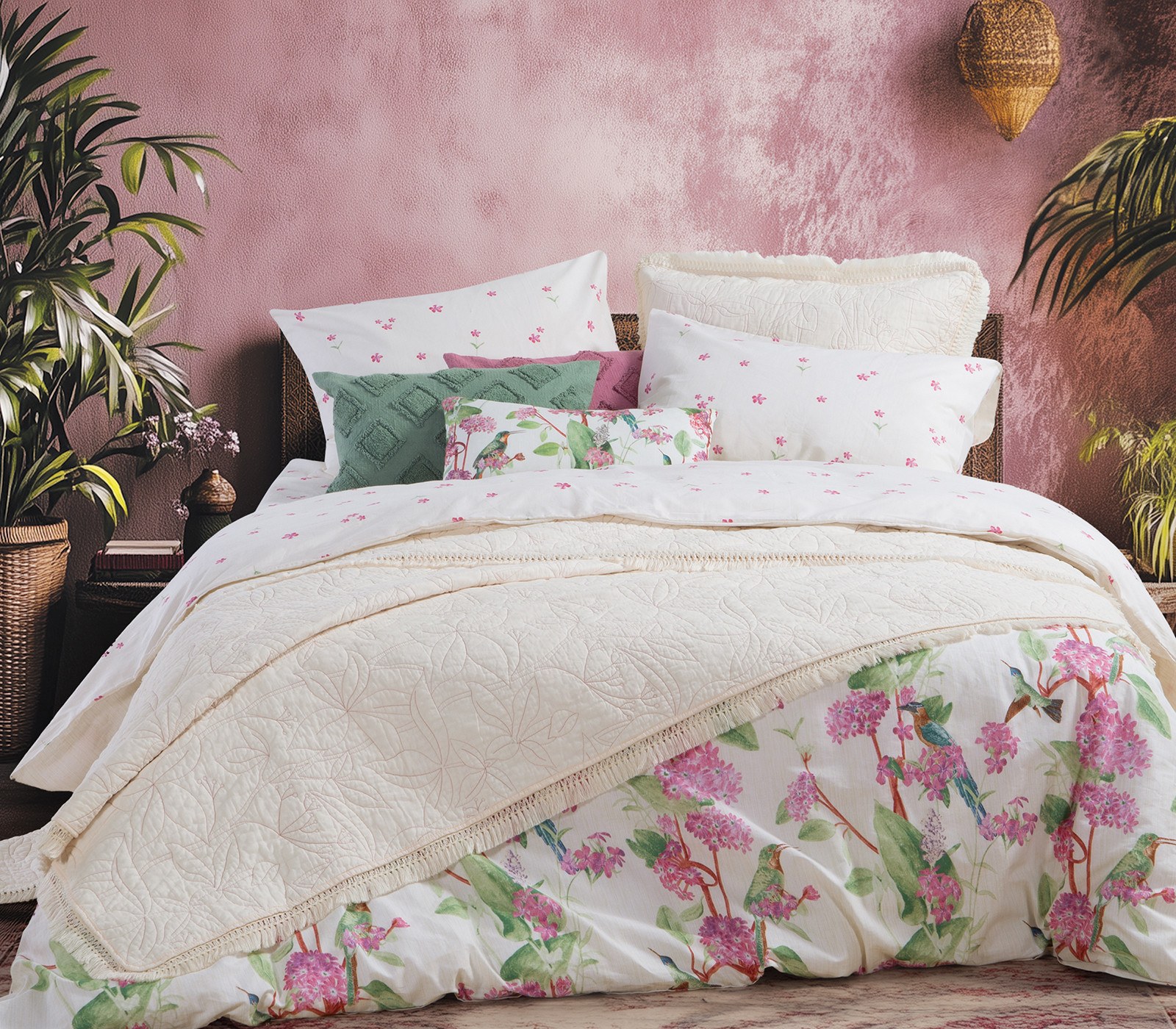 Κουβερλί Υπέρδιπλο Nef-Nef Jamal Ecru 230x240