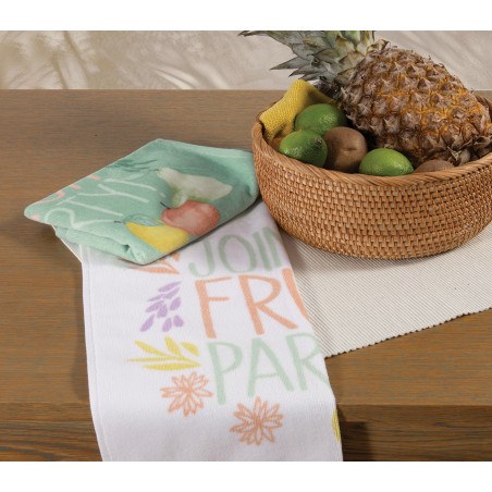 Ποτηρόπανο Βελουτέ Nef-Nef Fruit Party White 40x60