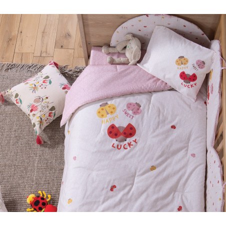 Βρεφικό Κουβερλί Nef-Nef Lady Bug Ecru 110x140