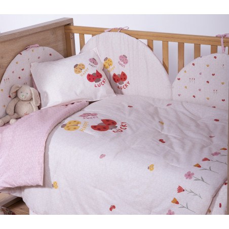 Βρεφικό Κουβερλί Nef-Nef Lady Bug Ecru 110x140