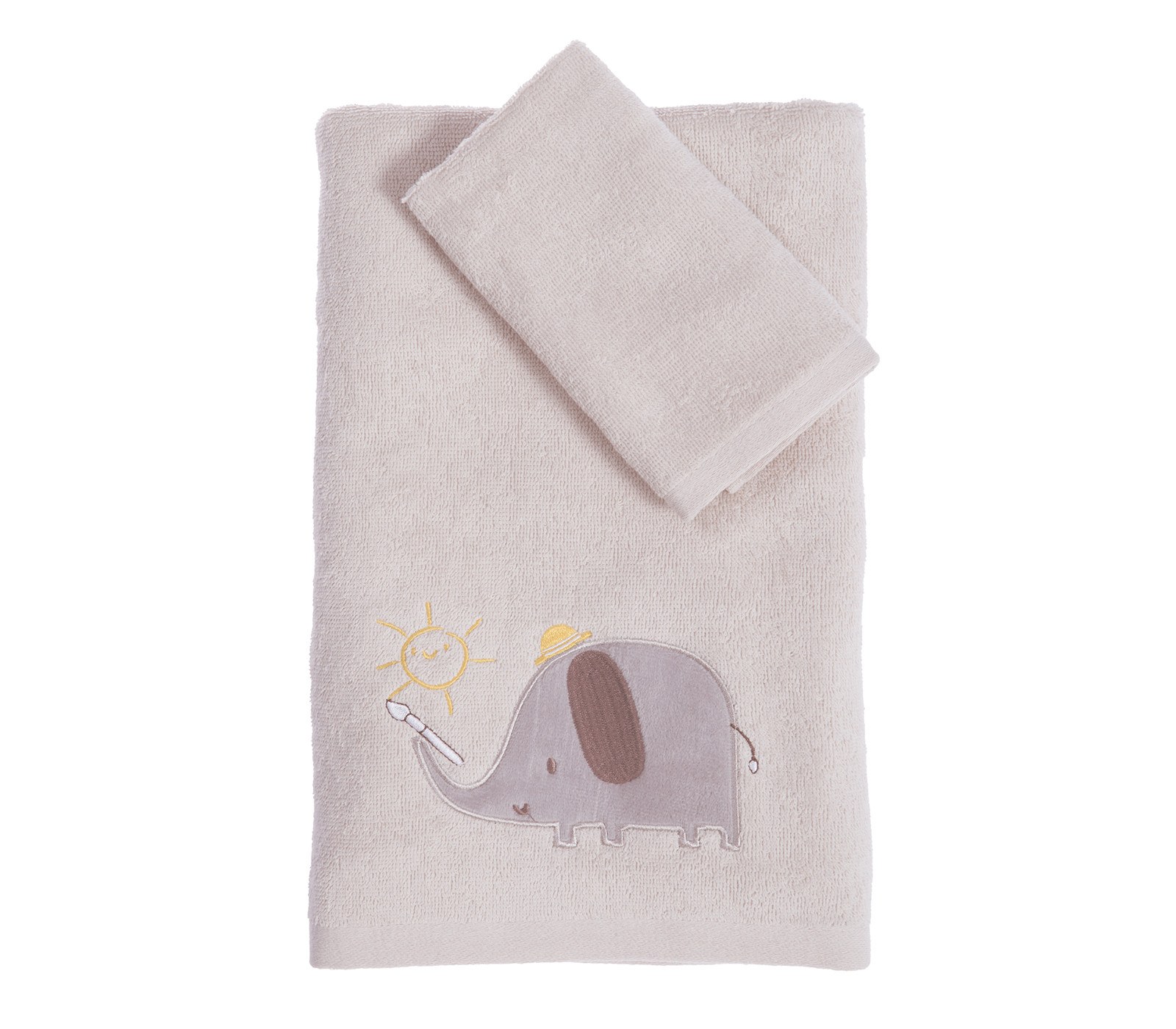 Σετ Βρεφικές Πετσέτες 2 Τεμαχίων Nef-Nef Happy Days Greige 30x50,70x140