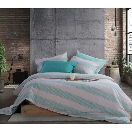 Σετ Σεντόνια King Size με Λάστιχο 4 Τεμαχίων Nef-Nef Casual Stripe Ecru 180x200+32