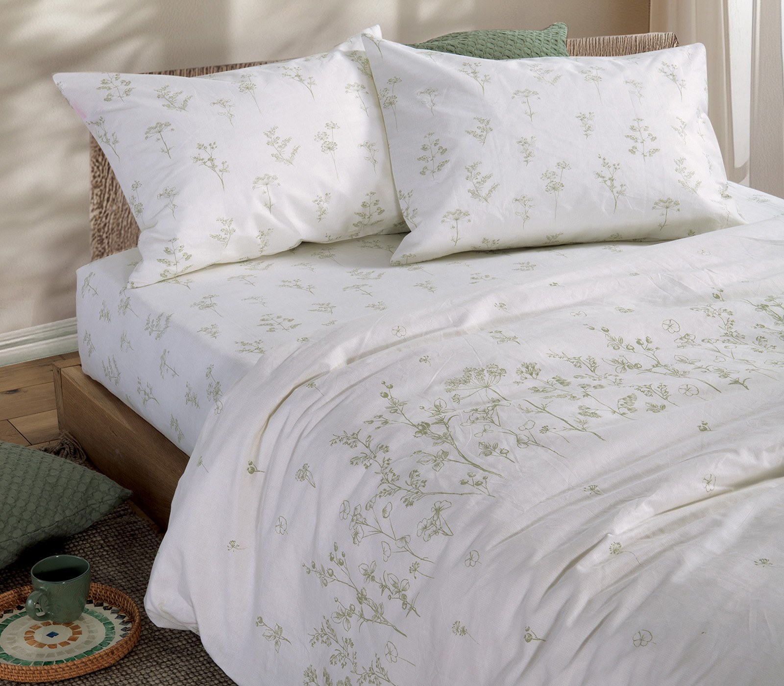 Σετ Σεντόνια Υπέρδιπλα 4 Τεμαχίων Nef-Nef Claris Ecru 2