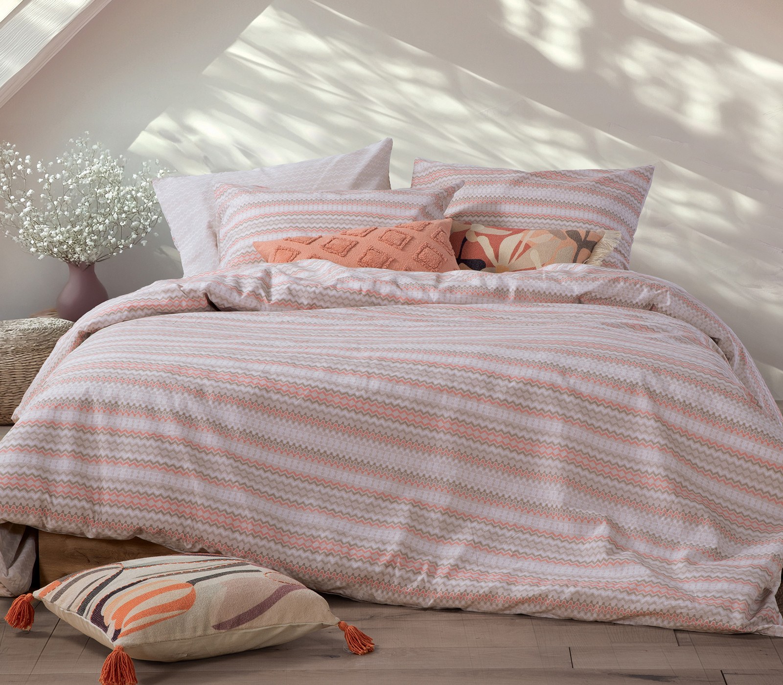 Σετ Σεντόνια Υπέρδιπλα 4 Τεμαχίων Nef-Nef Quantro Beige