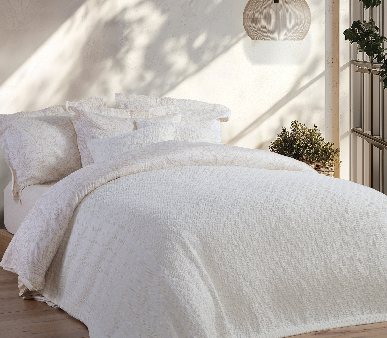 Κουβέρτα Υπέρδιπλη Nef-Nef  Ventora Ecru 230x250