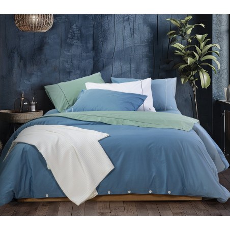 Σετ Σεντόνια Υπέρδιπλα 4 Τεμαχίων Nef-Nef Nau Wave Solid Blue 240x270