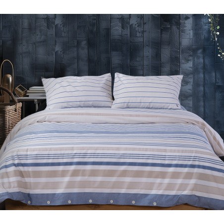Σετ Παπλωματοθήκη Υπέρδιπλη 3 Τεμαχίων Nef-Nef Nau Ocean Denim 240x220