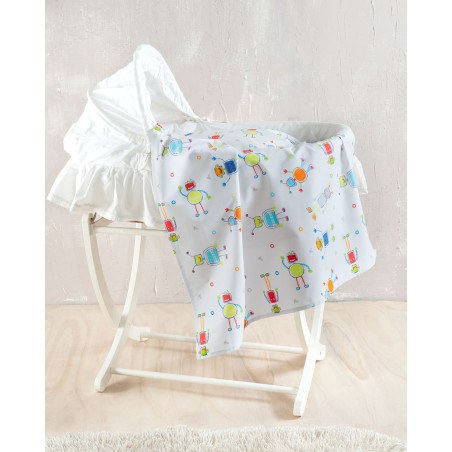 Σετ Παπλωματοθήκη Κούνιας 2 Τεμαχίων Rythmos Robot Chat 110x160