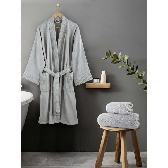 Μπουρνούζι Nima  Velvet Gray Large