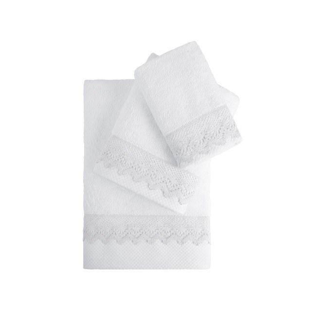 Σετ Πετσέτες 3 Τεμαχίων Nima  Demur White...