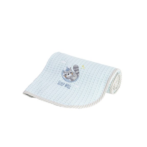 Κουβέρτα Πικέ Λίκνου Nima  Sleepy Racoon 80x110