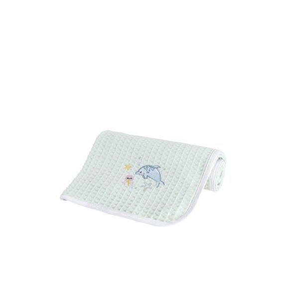 Κουβέρτα Πικέ Λίκνου Nima  Sea Love 80x110