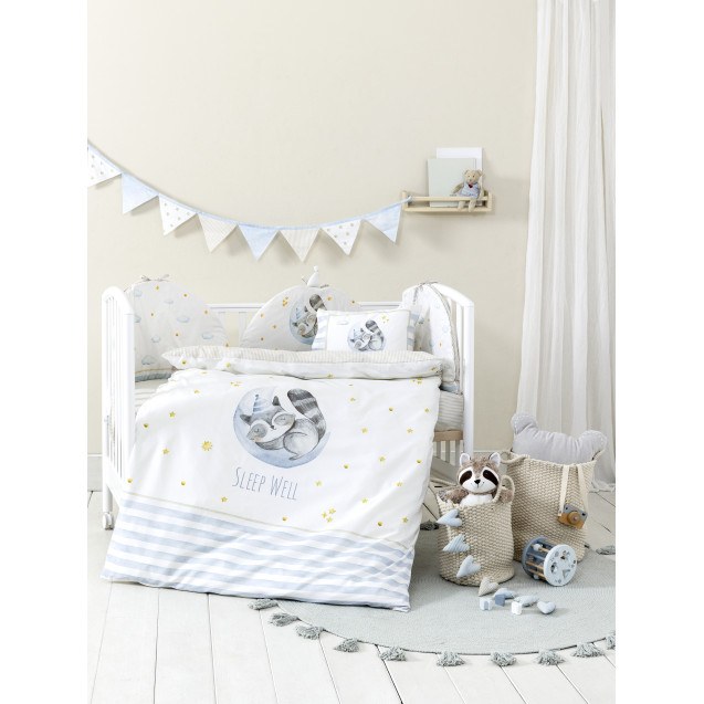 Κουβερλί Κούνιας Nima  Sleepy Racoon 100x140