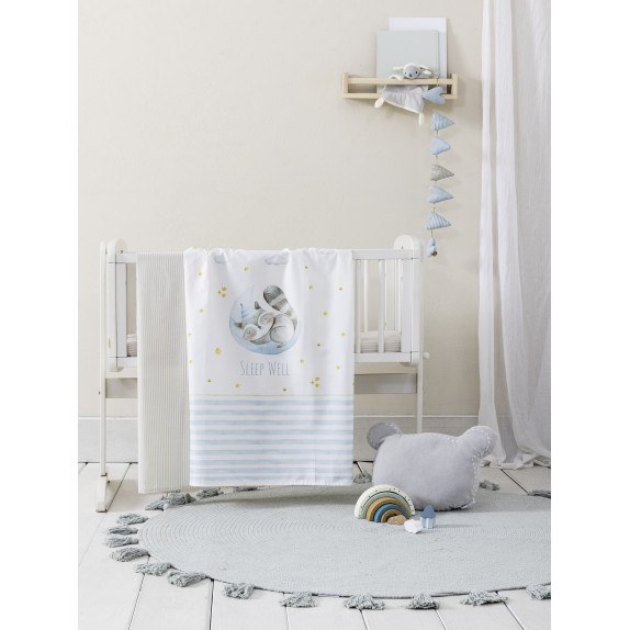 Σετ Σεντόνια Λίκνου 2 Τεμαχίων Nima  Sleepy Racoon 70x110