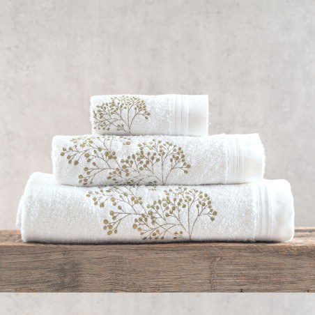 Σετ Πετσέτες 3 Τεμαχίων Rythmos Oberon Λευκο 30x50,50x90,80x150