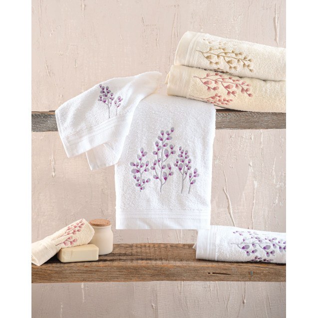 Σετ Πετσέτες 3 Τεμαχίων Rythmos Juliet Εκρου...