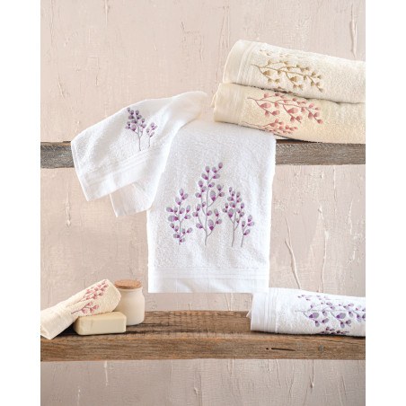 Σετ Πετσέτες 3 Τεμαχίων Rythmos Juliet Εκρου 30x50,50x90,80x150