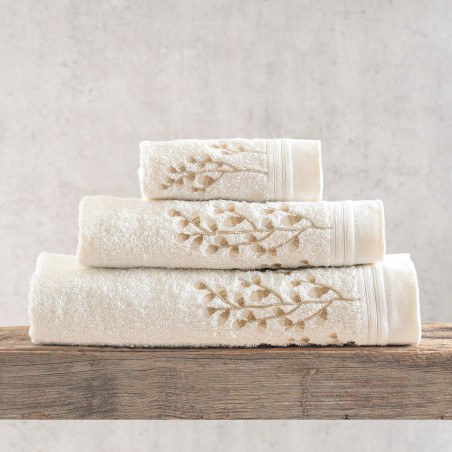 Σετ Πετσέτες 3 Τεμαχίων Rythmos Juliet Εκρου 30x50,50x90,80x150