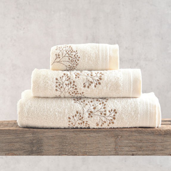 Σετ Πετσέτες 3 Τεμαχίων Rythmos Oberon Εκρου...