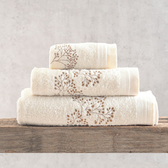 Σετ Πετσέτες 3 Τεμαχίων Rythmos Oberon Εκρου...