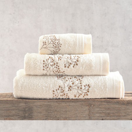 Σετ Πετσέτες 3 Τεμαχίων Rythmos Oberon Εκρου 30x50,50x90,80x150