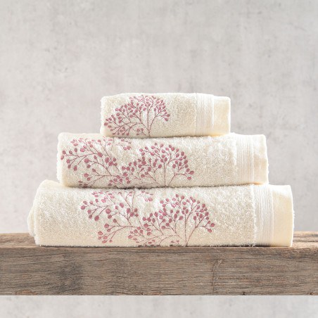 Σετ Πετσέτες 3 Τεμαχίων Rythmos Oberon Εκρου 30x50,50x90,80x150