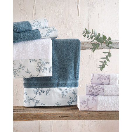 Σετ Πετσέτες 3 Τεμαχίων Rythmos(Συσκευασία Σακούλας) Odet Λευκο 30x50,50x90,80x150