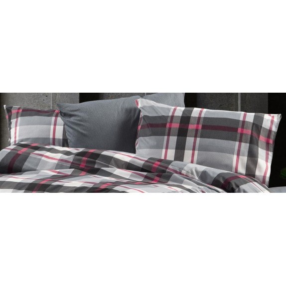 Μαξιλαροθήκη Dimcol Εμπριμέ Εκάβη 424 50x70 Grey-Bordeaux