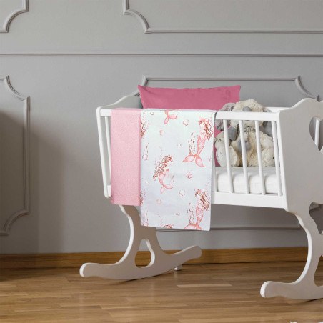 Σετ Σεντόνια Λίκνου 2 Τεμαχίων Greenwich Polo Club 8853 Grey- Pink 70x120