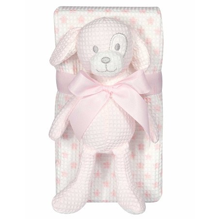 Κουβέρτα Πικέ Αγκαλιάς Greenwich Polo Club 8857 Pink- White 75x100