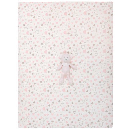 Κουβέρτα Πικέ Αγκαλιάς Greenwich Polo Club 8855 Pink- White 75x100