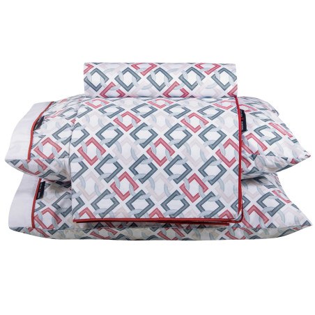 Σετ Σεντόνια Υπέρδιπλα 4 Τεμαχίων Greenwich Polo Club 2269 Blue- Red 240x260